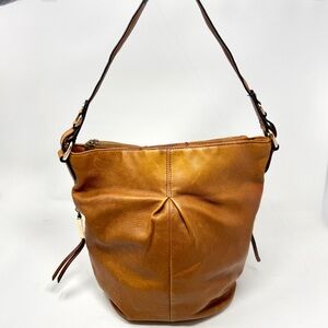 B. Makowsky Tan Leather Hobo Bag